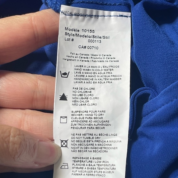 Joseph Ribkoff Royal Blue Faux Wrap Zipper Detail Elegant Blue Wrap Dress Sz 4 - Picture 9 of 10